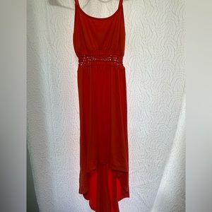 Orange hi-low dress